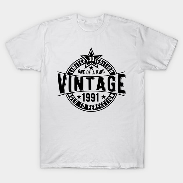 30th vintage style birth gift for son T-Shirt by The Arty Apples